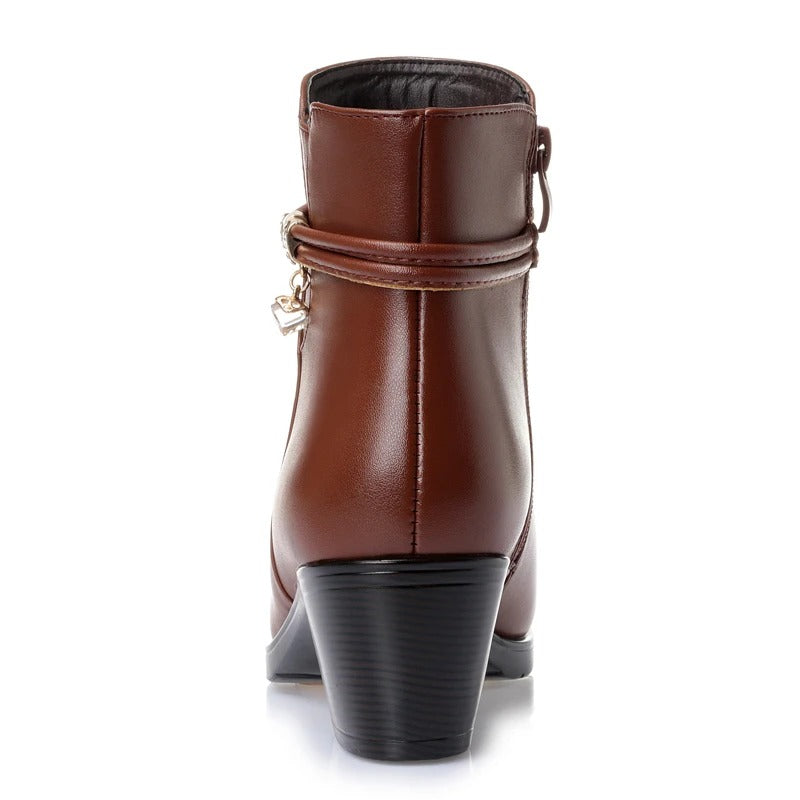 Frederika – Elegant lined winter boots with zipper