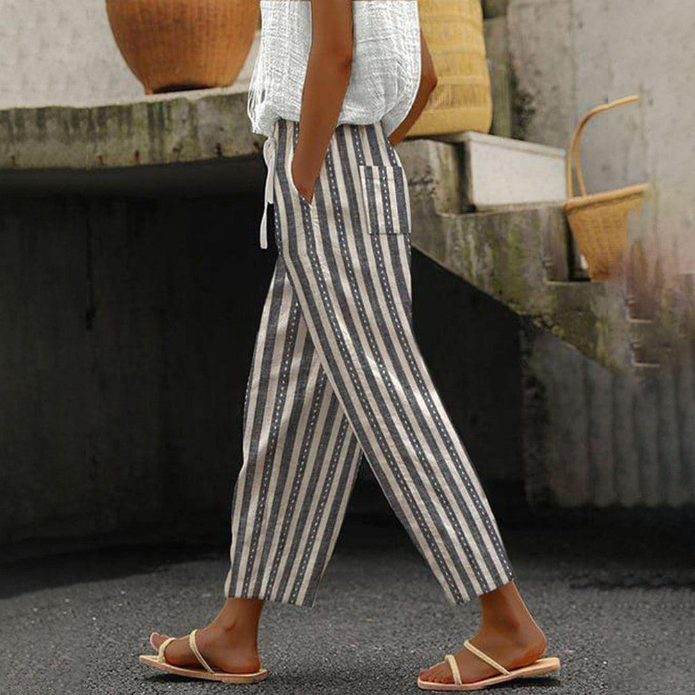 Classy Striped Elastic Waistband