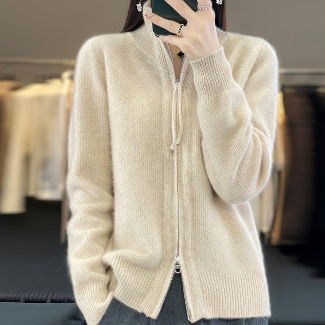 Giovana | Cashmere Zip Cardigan