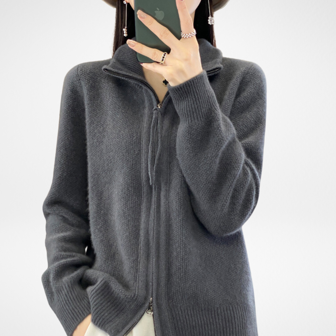 Giovana | Cashmere Zip Cardigan