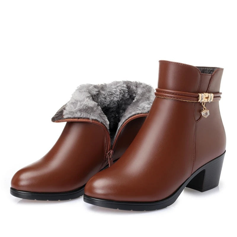 Frederika – Elegant lined winter boots with zipper