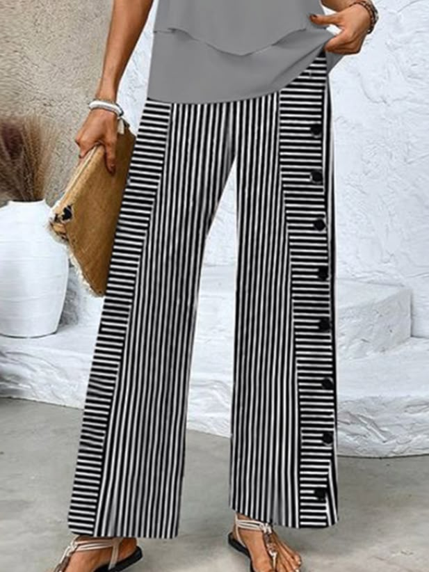 Classy Striped Print Pants