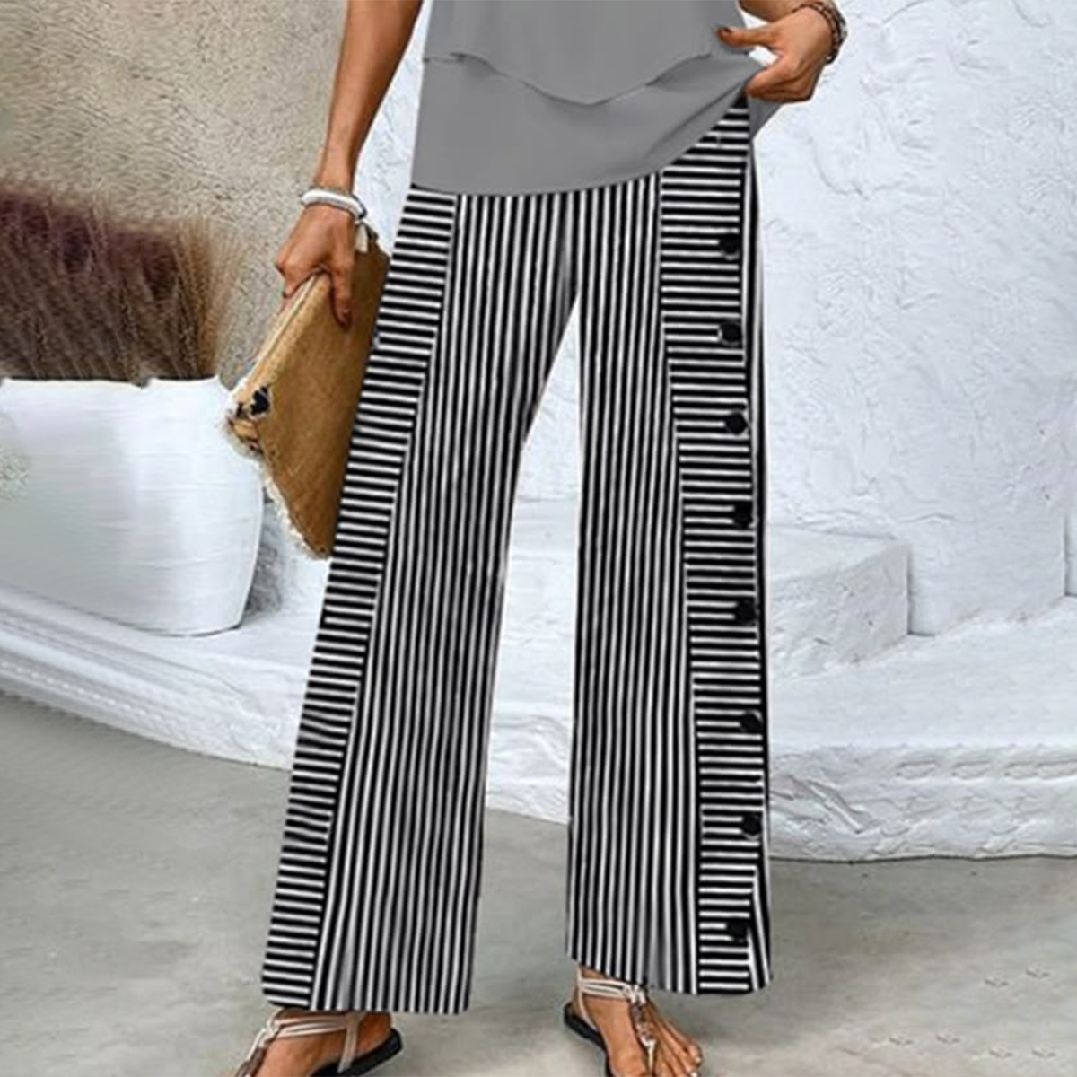 Classy Striped Print Pants