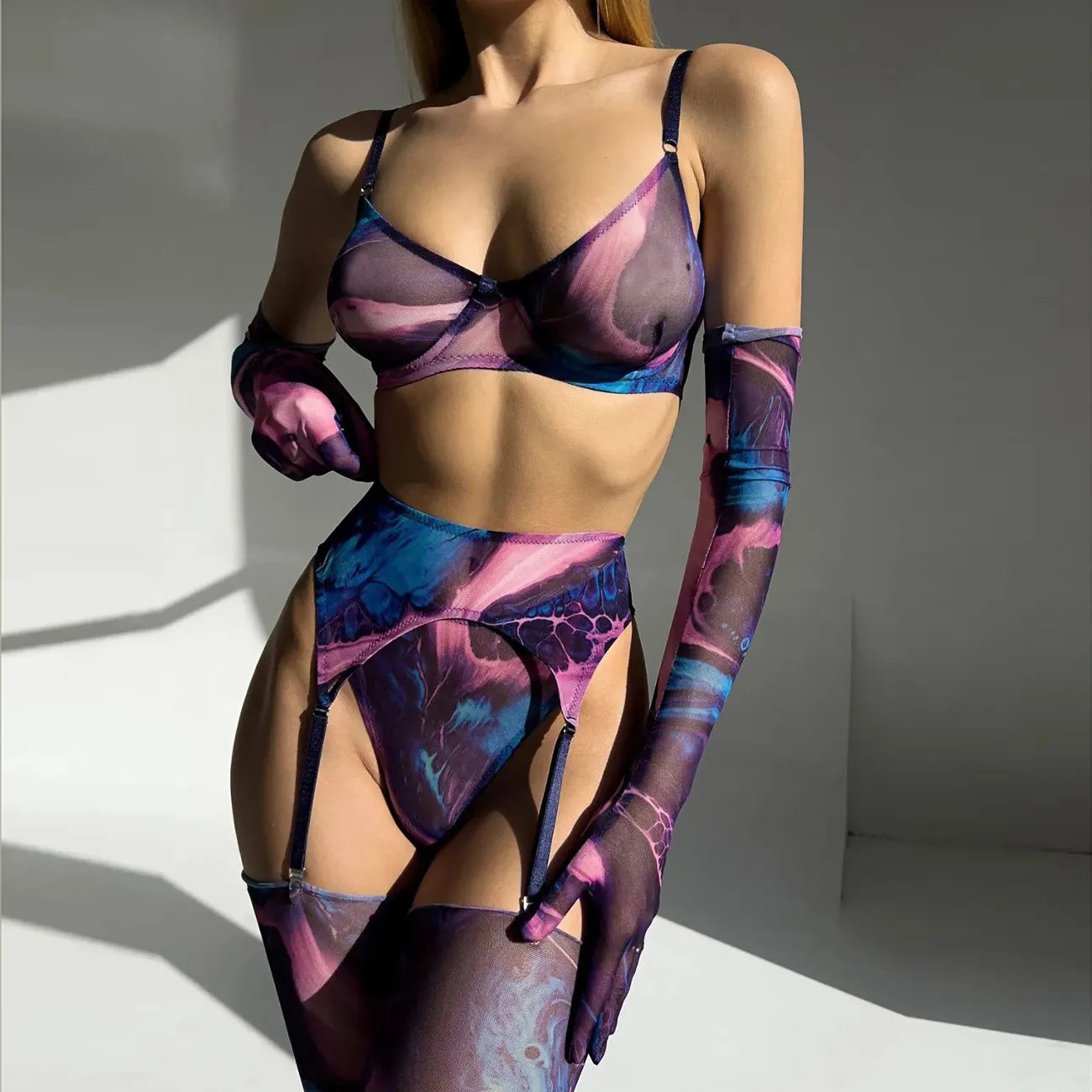 Poppy | 5-Piece Tie Dye Lingerie Set