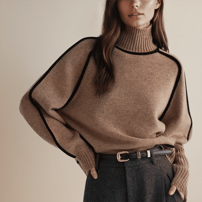 Helene | Chainette Yarn Turtleneck Sweater