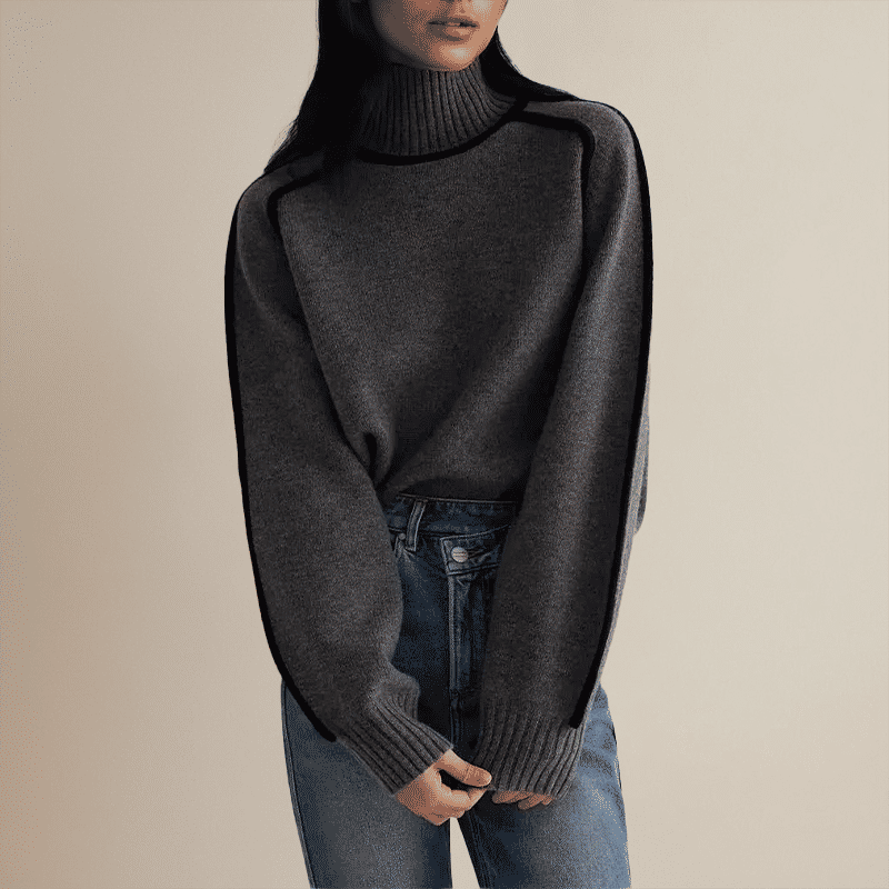 Helene | Chainette Yarn Turtleneck Sweater