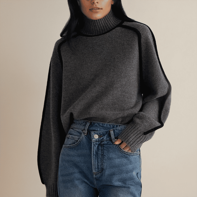 Helene | Chainette Yarn Turtleneck Sweater