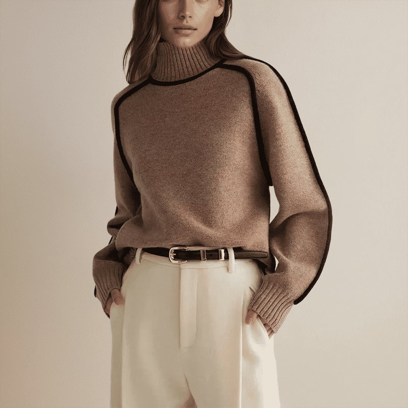 Helene | Chainette Yarn Turtleneck Sweater