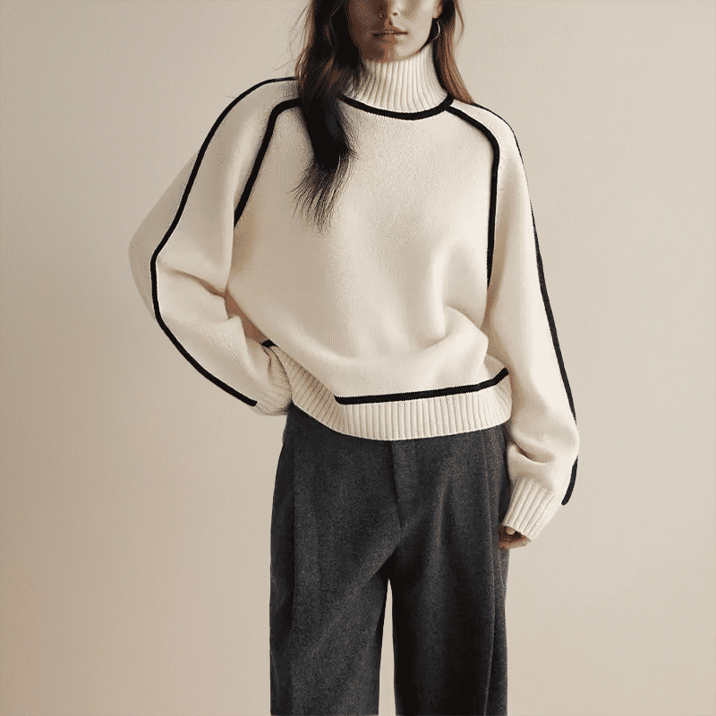 Helene | Chainette Yarn Turtleneck Sweater