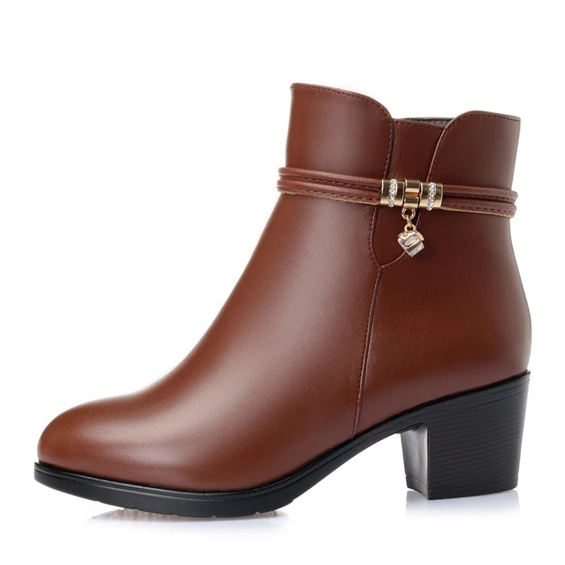 Frederika – Elegant lined winter boots with zipper