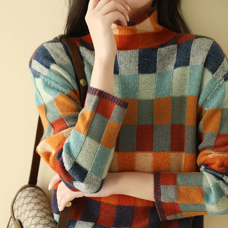 Mathilde | Patchwork Boucle Wool Sweater