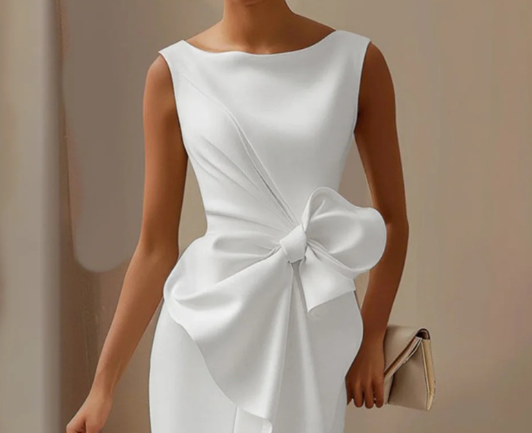 Chic Plain Round Neck Sleeveless Mini Dress